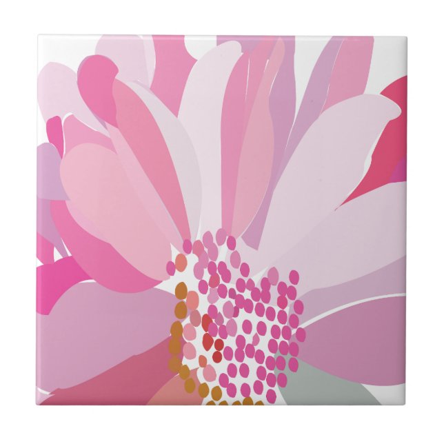 Rosa Gänseblümchen    Fliese (Vorderseite)