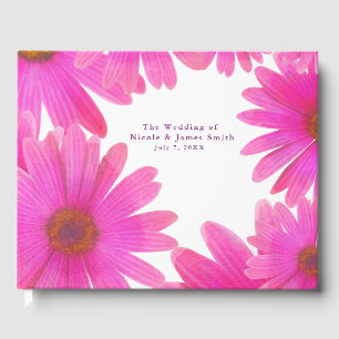 Rosa Gänseblümchen Floral Daisy Elegante Chic Hoch Gästebuch