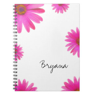 Rosa Gänseblümchen Floral Daisy Elegantes Chic Tag Notizblock