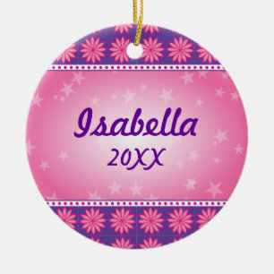 Rosa Gänseblümchen-Mädchen-Foto-Verzierung Keramik Ornament