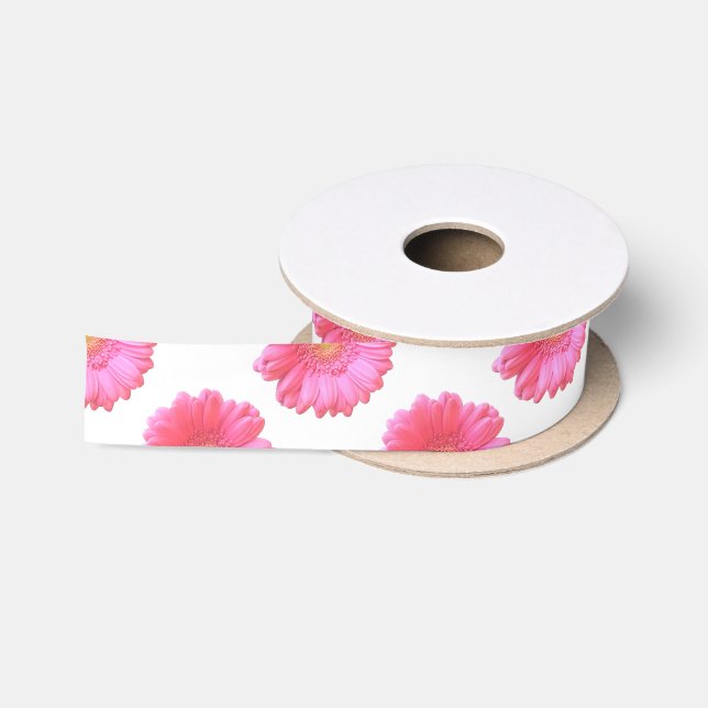 Rosa Gänseblümchen Satinband (Spule)