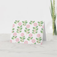 Rosa Gänseblümchen und Holly-Weihnachtskarte Weiße