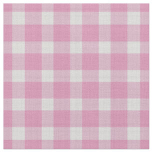 Rosa Gänseblümchen und weiß kariertes Gingham-Karo Stoff