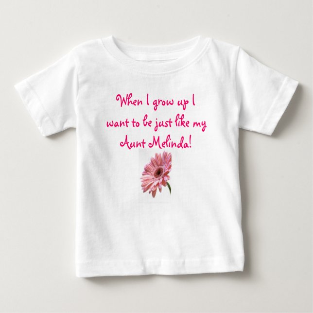 rosa Gänseblümchen, wenn ich mich aufwachse, Baby T-shirt (Vorderseite)