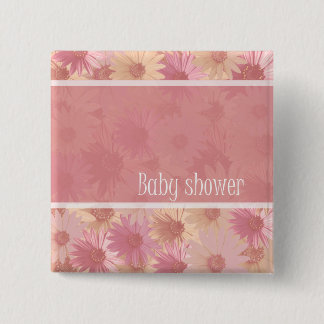 rosa Gänseblümchenknopf der Babyparty Button
