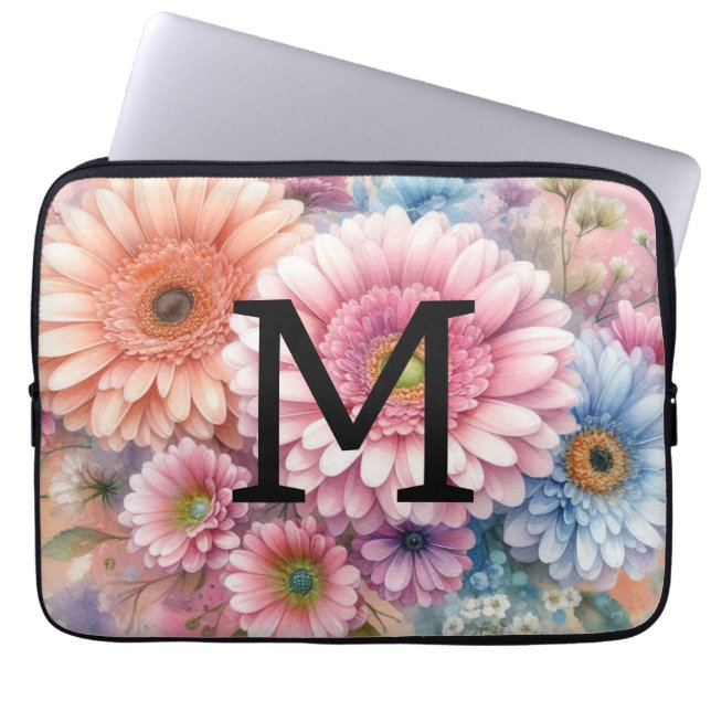 Rosa Gänseblütenblume Laptopschutzhülle (Vorderseite)