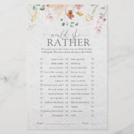 Rosa Garden Blume Brautparty Game