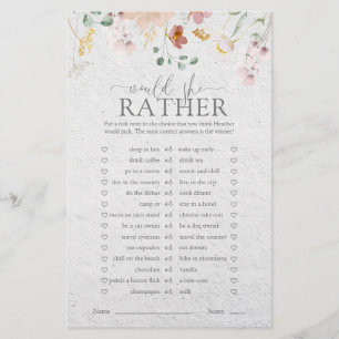 Rosa Garden Blume Brautparty Game
