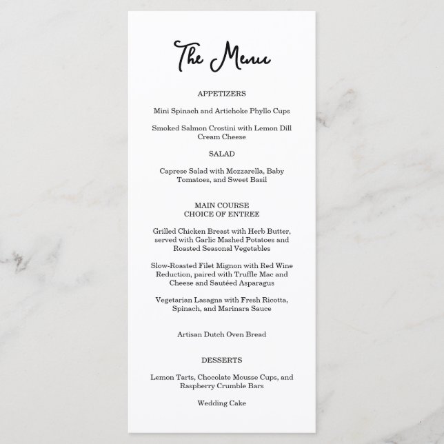 Rosa Garden Rose Wedding Menu Menükarte (Vorderseite)