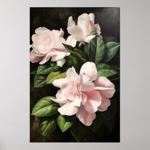 Rosa Gardenia Blume Art Print Poster