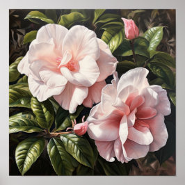 Rosa Gardenia Blume Art Print Poster