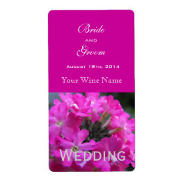 Rosa Garten Blume Hochzeitsweinetiketten.