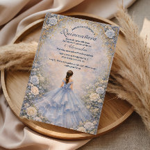 Rosa-Garten-Quinceañera in Puderblau