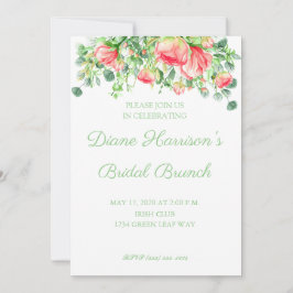 Rosa Garten Wasserfarbe Rose Bouquet Brautparty Einladung