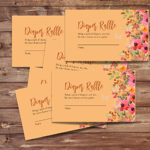 Rosa Gartenblüten in Aquarellfarbe Begleitkarte