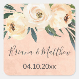 Rosa Gastgeschenke Hochzeit Quadratischer Aufkleber