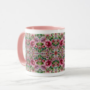 Rosa, gebastelte Glaskonstruktion Tasse