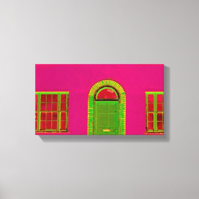 Rosa Gebäude Abstrakt Leinwanddruck (Vorderseite)