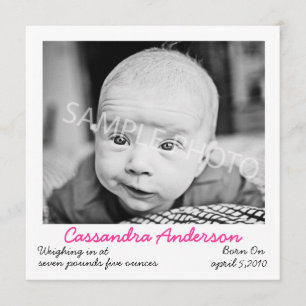 Rosa Geburts-Mitteilung Ankündigung