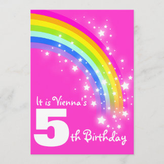 Rosa Geburtstag des 5. Geburtstages des Einladung