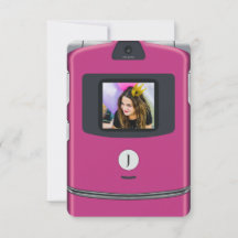 Rosa Geburtstag Flip-Telefon 2000er