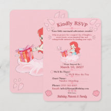Rosa Geburtstags-RSVP-Karte für Unterwasserparty z