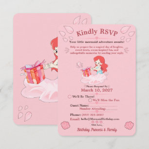 Rosa Geburtstags-RSVP-Karte für Unterwasserparty z RSVP Karte