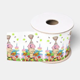 Rosa Geburtstagsschleife Cupcake Ripsband
