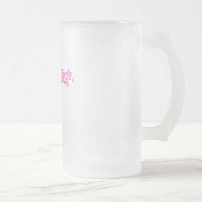 Rosa Geekette Mattglas Bierglas (Rechts)