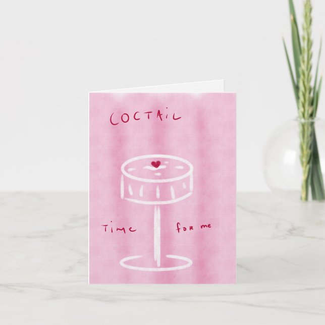 Rosa gefaltete Notizkarte (Vorderseite)