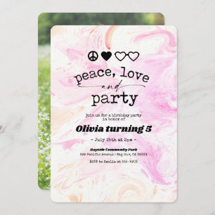 Rosa Gefärbte Krawatte Frieden Liebe Geburtstag Ei Einladung