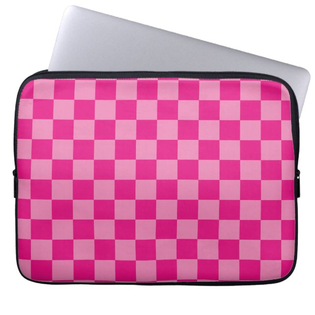 rosa Gegeometrisch geprüft Laptopschutzhülle (Vorderseite)