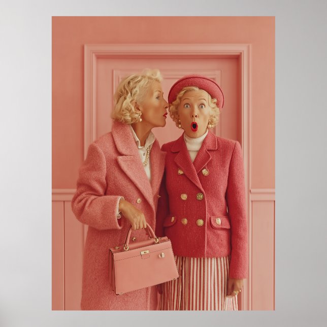Rosa Geheimnisse und überraschter Stil Poster (Vorne)