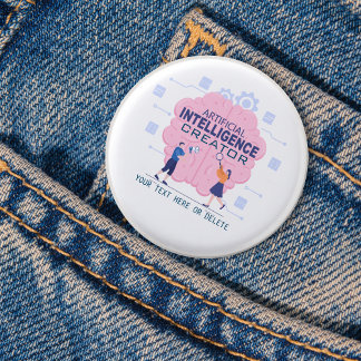 Rosa Gehirndarstellung Künstliche Intelligenz Button