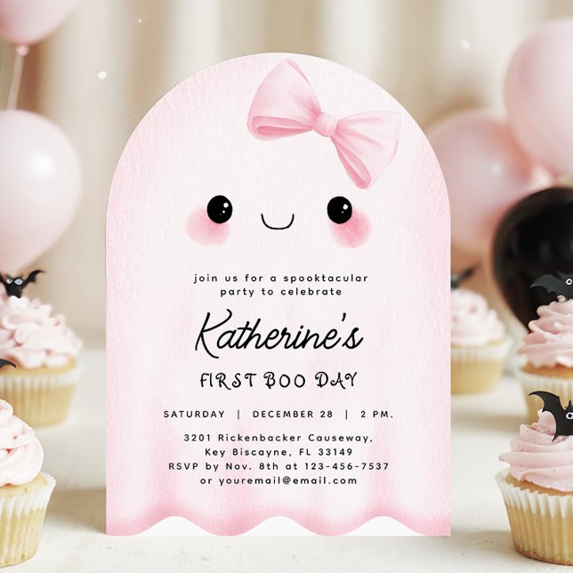 Rosa Geist Erstbootstag Arch Geburtstag Einladung (Von Creator hochgeladen)