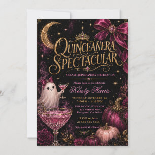 Rosa Geist Quinceanera Spektakel Einladung