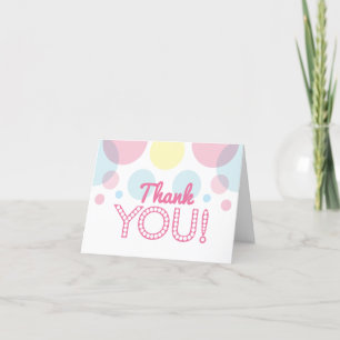 Rosa Gelb Blau Fertig zum Platzen Baby Shower Dankeskarte