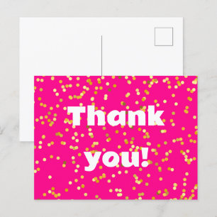 Rosa gelb Danke Postkarte