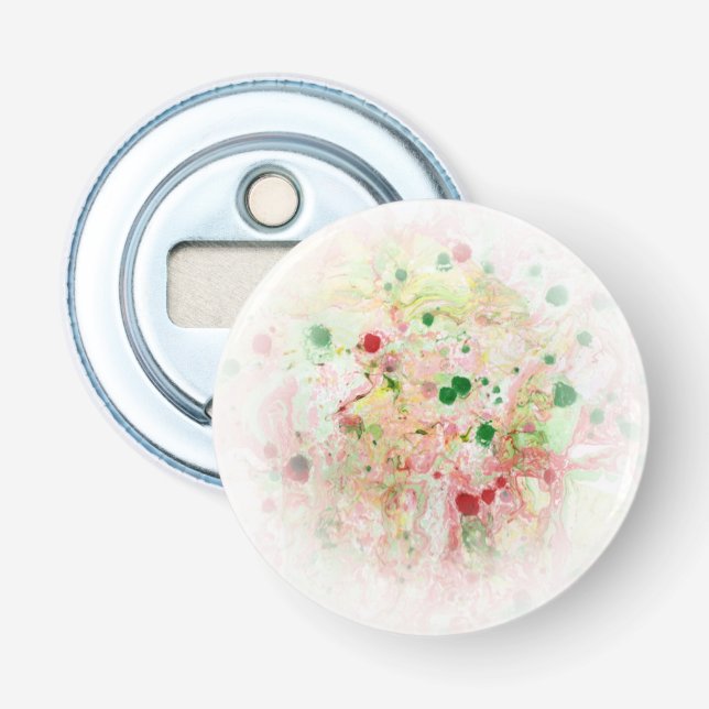 Rosa, gelb, grün, Abstrakt Flaschenöffner (Vorderseite)