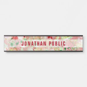 Rosa Gelb Grün Lila Moderne Abstrakte Kunst Türschild