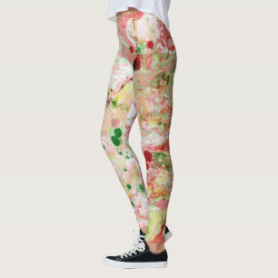 Rosa Gelb Grün Moderne Moderne Abstrakt Leggings