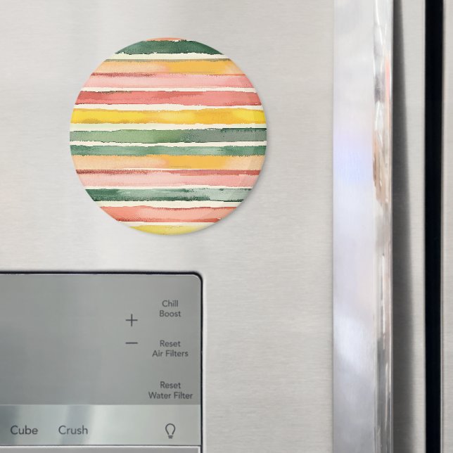Rosa Gelb Grüne Streifen Magnet (In Situ (Kühlschrank))