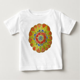 Rosa Gelb handgemalt Mandala Babykleid Baby T-shirt
