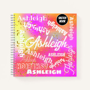 Rosa, gelb, Lila, Personalisiert, Wortart Notizbuch