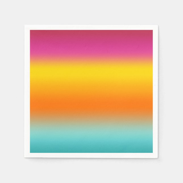 Rosa, gelb, orange, Aquamarin Serviette (Vorderseite)