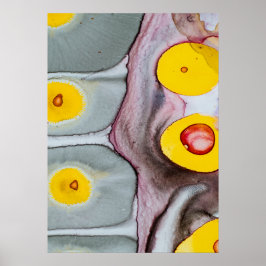 Rosa, Gelb und Graues Abstraktionspopster Poster