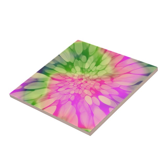 Rosa Gelb und Grüne Krawatte Fliese (Seite)