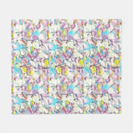 Rosa-, Gelb- und Weißrosen Fleecedecke