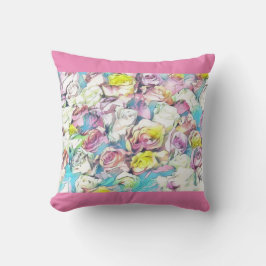 Rosa-, Gelb- und Weißrosen Kissen
