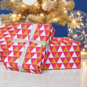 Rosa-gelb-weiße Weihnachtsmuster Geschenkpapier